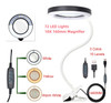 72LED 10X NEW Illuminated Magnifier USB 3 Colors LED Magnifying Glass for Soldering Iron Repair/Table Lamp/Skincare Beauty Tool