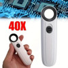 40X Handheld Magnifier With Two LED Lights Identification Jewelry Diamond Jade Mirror HD Magnifying Glass