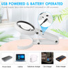 5X/10X Handheld Desk Magnifier with LED Light and Stand USB Powered Illuminated Magnifying Glass for Crafting Clock Watch Repair