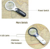 White Magnifying Glass Handheld 45X Magnifier With 3 LED Light For Reading Magnifying Glass Jewelry Loupe