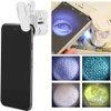 Magnifying Glass with Light 60x Zoom Microscope Magnifier LED UV Light Clip-on Micro Lens for Universal Mobile Phones