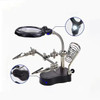 Soldering Iron Station Stand Welding Magnifying Glass Clip Clamp LED Light Desktop Magnifier Third Hand Soldering Repair Tool