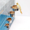 1PCS Parrot Feeding Bowl With Clamp Holder Stainless Steel Pet Birds Food Dish Parrots Cage Accessories Drinking Feeder