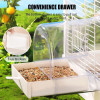 Hanging Bath Cage Lovebird Feeding Box With Parrot Room Transparent Multifunctional Drawer Bird Accessories
