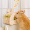 Solid Wood Grass Rack Large Capacity Rabbit Hay Feeder Bunny Cage Accessories Little Pet Feeder Rabbits Supplies