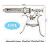 Veterinary Syringe Continuos Injection Syringe 10/20/30/50ml Stainless Steel Vaccination Gun Automatic for Cow Pig Sheep