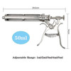 Veterinary Syringe Continuos Injection Syringe 10/20/30/50ml Stainless Steel Vaccination Gun Automatic for Cow Pig Sheep