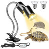 Reptile Light Habitat Basking Heat Lamp With 360 Rotatable Clip Cycle Timer Dimmable Switch Full Spectrum Sun Lamp For Turtle