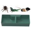 Reptile Bowl 2 Compartments Dark Green Reptile Water Dish Reptile Feeder Habitat Decor Terrarium Dish For Lizard Frog Gecko