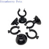 5pcs Black Aquarium Suction Cup Air Tube Holder Sucker for Fish Tank Pump Oxygen Air Tube Fixing Clip Aquarium Accessories