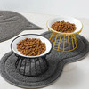 Feeding Dog Food Steel Durable Stainless Kitten Raised Cat Water Accessories Stand Ceramic Feeder Bowl Pet Dish Double