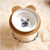 Hot Sale High-end Pet Bowl Bamboo Shelf Ceramic Cat Feeding and Drinking Bowls for Dogs Cats Bowls Pet Feeder Accessories