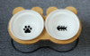 Hot Sale High-end Pet Bowl Bamboo Shelf Ceramic Cat Feeding and Drinking Bowls for Dogs Cats Bowls Pet Feeder Accessories