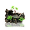 Reptile Food Feeding Bowl Water Dish Artificial Tree Trunk Moss Decor For Turtle Lizard Gecko Snake Dropship