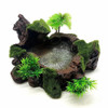 Reptile Food Feeding Bowl Water Dish Artificial Tree Trunk Moss Decor For Turtle Lizard Gecko Snake Dropship