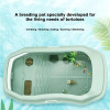 Turtle Tank Baby Turtle Habitat with Lid Widen Double Layer Anti-Slip Detachable Pet Tortoise Habitat for Crayfish Small Reptile