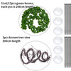 Flexible Tree Vines With Green Leaves Plants Rattan Habitat Bendable Jungle Branches For Climb Pet Reptiles Terrarium Decoration