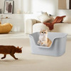 High Sided Cat Litter Boxs Cat Toilet Easy Access for Small and Large Cats