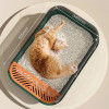 Large semi-enclosed Cat Litter Box Large Capacity Plastic Anti-Splash Cats Toilet Pet Sandbox Kitten Tray Bedpan sand scoop