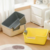 Semi Enclosed Cat Litter Box with High Side Large Capacity Anti-Splashing Kitten Toilet Tray Cat Litter Basin Pet Supplies