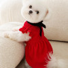 Christmas Dog Clothes Pet Dress Luxury Retro Puppy Skirt Pet Dog Costume Chihuahua Fench Bulldog Apparel Autumn Dog Dress Set