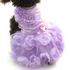 XKSRWE Pet Dog Princess Wedding Dress Tutu Rosette&Bow Dresses Cat Puppy Skirt Spring/Summer Clothes Apparel 2 Colours