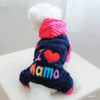 1PC Pet Apparel Dog Autumn and Winter Thickened plush Red I Love MAMA Four legged Coat Suitable for Small and Medium sized Dogs