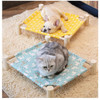 Elevated Cat Bed House Durable Wooden Cat Furniture Canvas Cat Hammock Bed for Small Rabbit Cat Dog Pet Bedding Supplies