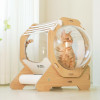 Wooden Cat Space Capsule with Cushion Modern Transparent Cat Room Acrylic Small Pets Bed Cats Closed Tunnel Dog Furniture