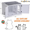 Hidden Cat Litter Box Enclosure with Pet Bed Mat, Modern Wooden Cat Furniture Fit Most of Litter Box