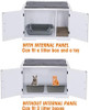 Hidden Cat Litter Box Enclosure with Pet Bed Mat, Modern Wooden Cat Furniture Fit Most of Litter Box