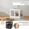 Furniture Style White Dog Crate for Medium Dogs, Indoor Aesthetic Puppy Kennel, Modern Decorative Wood Wire Pet House Dog Cage