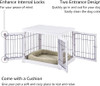 Furniture Style White Dog Crate for Medium Dogs, Indoor Aesthetic Puppy Kennel, Modern Decorative Wood Wire Pet House Dog Cage