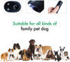 3 in 1 Dog Repeller Device LED Ultrasonic Dog Training Repellents Anti-barking Device with Flash Light Outdoor Portable Whistle+