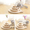 Pet cat Toy Wooden 2/3 Levels Tower Tracks Turntable Cat Intelligence Amusement Triple Play Disc Cat toys ball Training Toys