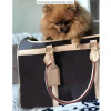 Traveling Pet Bag Waterproof Premium PU Leather Carrying Handbag Luxury Designer Breathable Leather Purse Pet Carrier