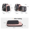 Expandable Pet Backpack Carrier with Wheels Large Capacity Breathable Folding Cat Shoulder Bag Puppy Trolley Carrier