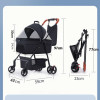 Detachable Foldable Pet Stroller for Small Dog and Cats Lightweight Cat Trolley Carrier Dog Cart Load Bearing 20kg