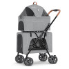 Foldable Double-Layer Pet Stroller, Removable Carrier, Trolley for Small and Medium Pet, Double Layer Cat Carrier Transporte Cat
