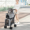 Foldable Double-Layer Pet Stroller, Removable Carrier, Trolley for Small and Medium Pet, Double Layer Cat Carrier Transporte Cat