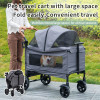 Manufacture Wholesale High Quality 4 Wheels Removable Carrier Foldable Double-Layer Large Space 3 In 1 Pet Stroller Trolley