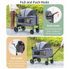 50kgs Bearing Capacity Detachable Top Cover Breathable Windproof Rain Cover Double Decker Dog Car Carrier Pet Stroller