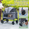 Durable Stable Pet Supplies Double-Layer Large Capacity Storage Platform Outdoor Wagon Dog Car Carrier Pet Stroller