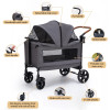 Double-Layer Large Capacity Foldable 4 Wheels Dog Car Carrier Stable Structure Shock Absorption Dog Pram Stroller