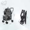 Detachable 2 Layer Pet Trolley 4 Wheel Universal Stroller for Small Dog Cat Carrier Bag Basket Pulley Cart Supplies Accessories