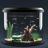 Fish Tank Landscaping Ornaments Underwater Decor Volcano Crafts LED Aquarium Adornment Resin Layout