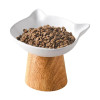 Tilted Cat Water Bowl Tilted Feeding Dish Water Bowls With Anti-Slip Wood Stand Wide Cat Food Bowl Feeding Watering Supplies