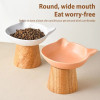 Raised Cat Food Dish Food Feeder Bowl With Non-slip Wood Stand Wide Cat Food Bowl Feeding Watering Supplies