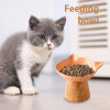 Raised Cat Food Dish Ceramic Cat Food And Water Bowls With Anti-slip Wood Stand Wide Cat Food Bowl Feeding Watering Supplies