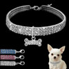 Dog Collar Rhinestone Jewelry Chihuahua Crystal Jewelry Adjustable Engraved Text Dog Collar